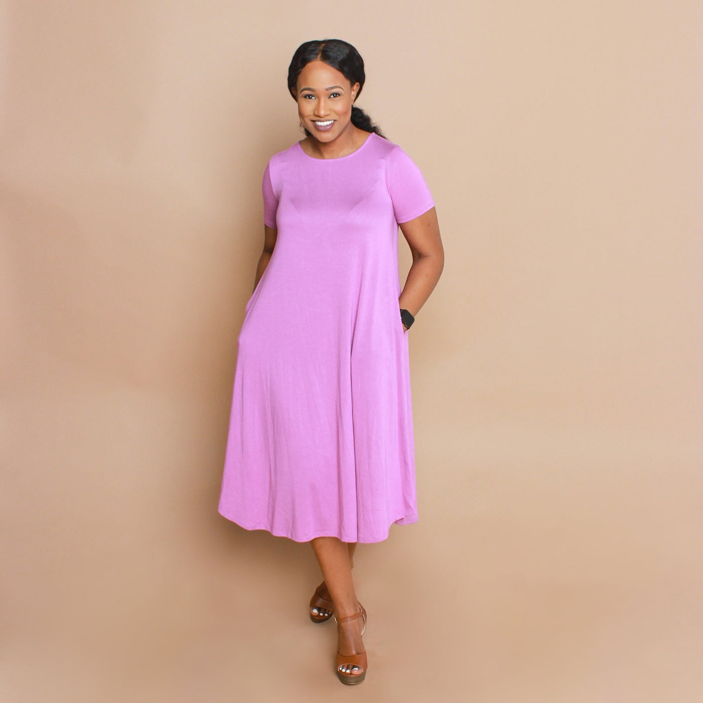 The Essential Dress-Dk Mauve