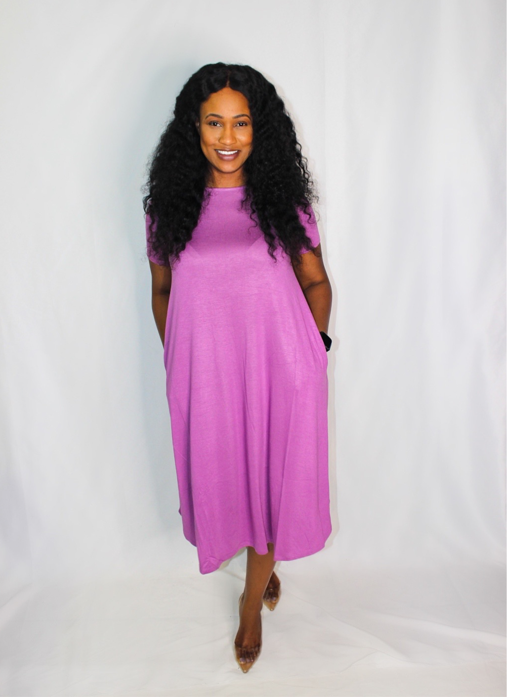 The Essential Dress-Dk Mauve