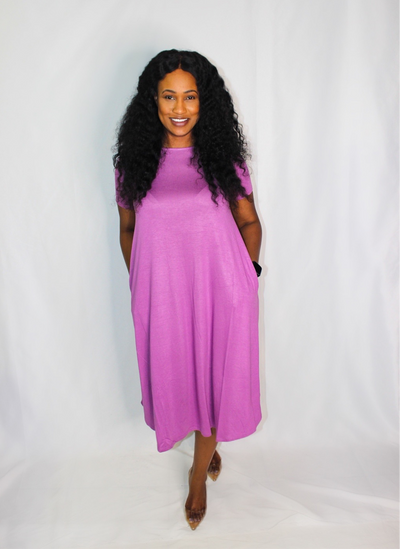 The Essential Dress-Dk Mauve